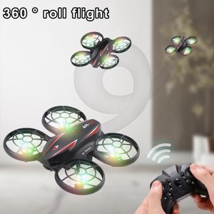 Mini RC Drone Quadrocopter, 360° Drehbar Rollen Cool LED Drohnen Spielzeug
