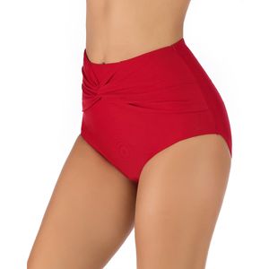 ydance Damen Bikini Bottom Tankini Slips Bademode Hosen Strand Hohe Taille Badehose,Farbe:Rot,Größe:L