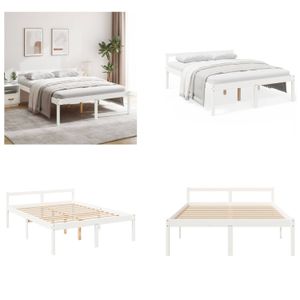 vidaXL Seniorenbett Weiß 160x200 cm Massivholz Kiefer - Seniorenbett - Seniorenbetten - Bett Senioren - Betten Senioren