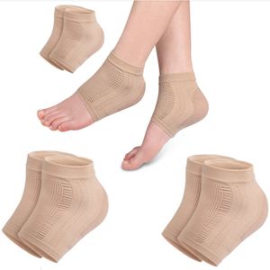 4 Paar Gel Fersensocken Feuchtigkeitsspendende Socken zur Behandlung von rissiger Ferse, Offene Zehensocken Fußpflege Fersensocken (Fleischfarben)