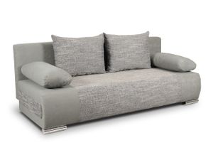 Schlafsofa Naki - Sofa mit Schlaffunktion und Bettkasten, Bettsofa, Couch (Grau + Grau (Alova 10 + Berlin 01))