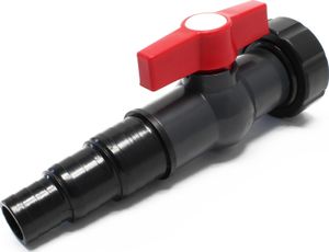 Náhradní díl SunSun pro tlakový jezírkový filtr CPF-20000/30000 Kulový ventil se šroubovacím kroužkem Ø 58 mm, uzavírací kohout včetně stupňovitých hadicových trysek pro tlakový jezírkový filtr