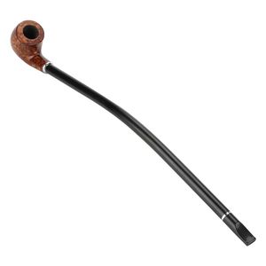 Exquisite lange braune Griff hölzerne Tabak Zigarette Rauchpfeife CF5012