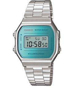 Uhr, Digital, Vintage, Silber\Türkis