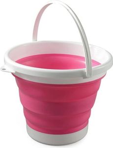 Faltbarer Eimer Rund, Größe:10 Liter, Farbe:Pink