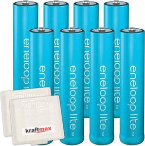 8er-Pack Panasonic Eneloop LITE AAA Akkus - speziell für schnurlose Telefone/DECT Telefon - 8X Micro Akku Batterien Akkuboxen