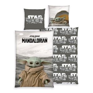 Star Wars Bettwäsche Baby-Yoda The Mandalorian 135x200 100% Baumwolle Kinder Bettwäsche-Set (2-tlg.)