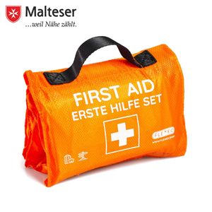 FLEXEO Erste-Hilfe-Set Notfalltasche fürs Wandern Outdoor Reisen orange, 1 Stück
