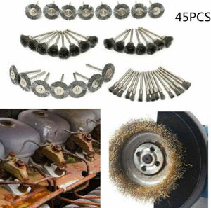 45pc Edelstahl Drahtbürste Bürste 5/15/25mm Für Dremel Proxxon Schleifer Zubehör