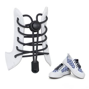 kwmobile 2x Schnürsenkel mit Schnellverschluss - Schuhbänder mit Schnellschnürsystem - 120cm Schnürband mit Stopper Schwarz