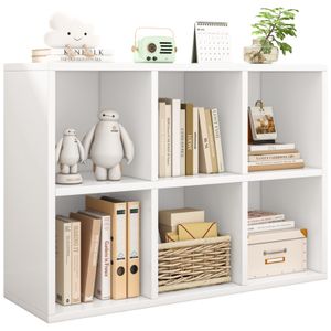 Kalax Open Cube Bücherregal 2X3 Weiß für Bücher Büro Modern