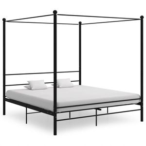 Möbel Himmelbett Schwarz Metall 200x200 cm - Klassische Betten 325069