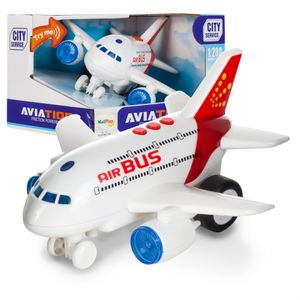 MalPlay Flugzeug 1:200 | Simulation Flugzeug mit Lichtern und echten Sounds | 19x18x11cm | Airplane Lernspielzeug ab 3 Jahren | Geschenk für Kinder