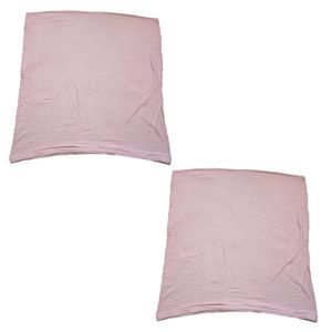 2er Set Musselin Kopfkissenbezug Kissenbezug Kissenhülle 80x80 cm Rosa Altrosa Einfarbig Uni 100% Baumwolle mit Reißverschluss  EU