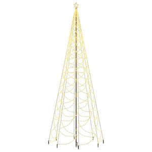 vidaXL LED vánoční stromek s kovovou tyčí 1400 LED diod teplá bílá 5 m
