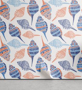 ABAKUHAUS Ozean abziehbare & klebbare Tapete für Zuhause, Abstrakt Meer Muscheln, selbstklebendes Wohnzimmer Küchenakzent, 33 cm x 180 cm, Marineblau Marigold