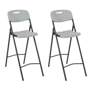 Prolenta Premium  Klappbare Barstühle 2 Stk. HDPE und Stahl Weiß