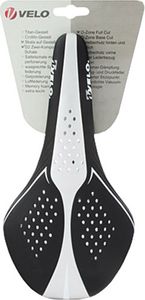 Sattel VELO, AIR THRU,schwarz/weiß, mit Honeycomb-Gel, 268 g