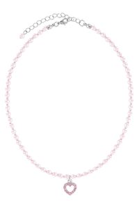 MOSER Trachten Kinder Perlencollier mit Strass-Herz 003975 Farbe: rosa
