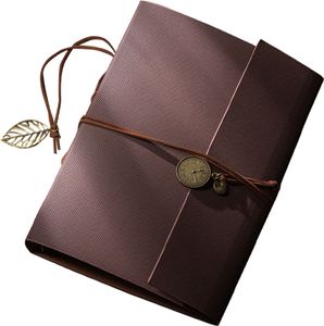 Selbstgestalten Seiten Album Groß zum Einkleben Vintage Leder, Fotobuch zum Einkleben Geschenk für Mutter Frau Mann Freund,(coffee)