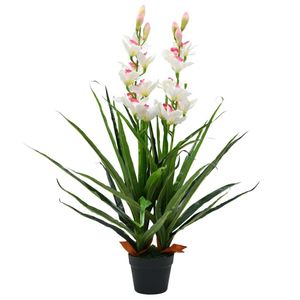 vidaXL Umělá orchidej Cymbidium s květináčem 100 cm zelená