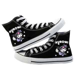 Anime Kuromi My Melody Sneakers Herren Damen High Top Canvas Schuhe Teenager Sportschuhe Schwarz#4 Gr.36