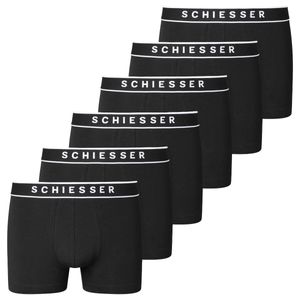 Schiesser 6er Pack - 95/5 - Organic Baumwolle Retro Short / Pant Körpernahe Shorts mit Webgummibund , Kontraststarke Logo-Prägung am Bund, Elastische Single-Jersey-Qualität