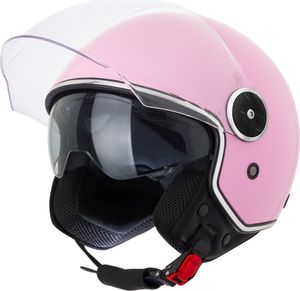 VINZ Tobia Jethelm mit Doppelvisier | Roller Helm mit Sonnenblende | In Gr. XS-XXL | ECE 22.06  | Motorradhelm mit Visier |Viele Farben Erhältlich - Rosa | M (57 - 58 cm)