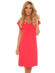 De Lafense Nachtkleid Negligee Nachthemd Nachtwäsche Viskose VISA - 870 - Himbeere - L