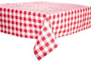 Züchen Tischwäsche 20mm Karo Baumwolle karriert Landhaus 130 x 130 - rot