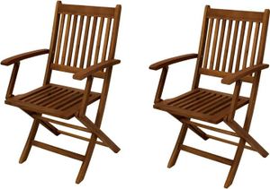 DEGAMO Gartensessel Klappstuhl Gartenstuhl mit Armlehnen BENITA, Holz Akazie geölt, 2 Stück