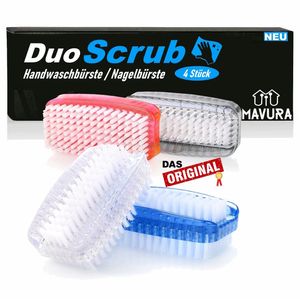DuoScrub Handwaschbürste Handbürste Nagelbürste Waschbürste Kunststoff [4er Set]