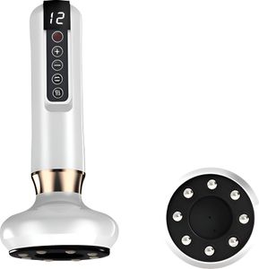 FORSMANO Elektrisches Schröpfgerät, Massagegerät, Schröpfmassagegerät mit Gua Sha, Wärmefunktion, 12 Saugstufen, Infrarot & Mikrostromtherapie, Weiß