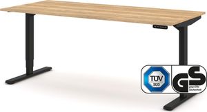 ASSMANN Elektrisch höhenverstellbarer Schreibtisch Y-Line Eiche Natura Schwarz, 180x80cm, Memoryfunktion, Kollisionsschutz, 2-fach-Motorik