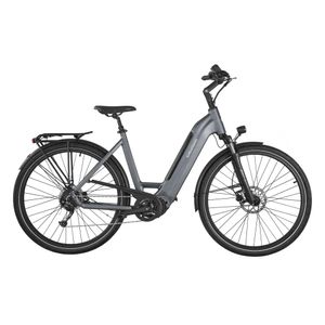 GRUNDIG GCB-1 elektrokolo se středovým motorem a snímačem krouticího momentu, elektrokolo e-city bike e-city bike městská elektrokola a elektrokola světle šedá