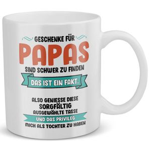 22Feels Papa Geschenk von Tochter Vatertag Vater Tasse Geburtstag Weihnachten Kaffeetasse Männer Herrentag Geschenkidee