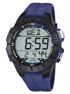 CALYPSO Herren-Armbanduhr Sport Chronograph Quarz-Uhr Polyurethanblau UK5607/2