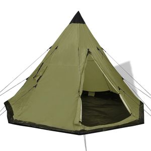 Zelt für 4 Personen Campingzelt | Familienzelt Sonnenschutz Zelt Tunnelzelt für Camping, Outdoor Grün | 8481