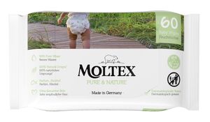 Moltex Pure & Nature ECO Feuchttücher auf Wasserbasis (60 Stück)