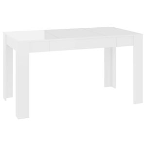 vidaXL Jídelní stůl vysoký lesk bílý 140x74,5x76 cm Dřevěný materiál