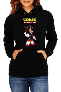 SonicShadow Damska bluza z kapturem Sweatshirt Sonic the Hedgehog Sega Mascot, Lady  XS / Czarny