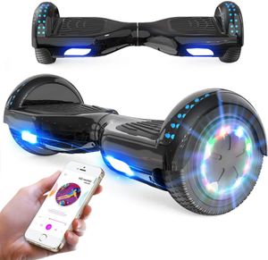6.5 Zoll Hoverboard Elektro Skateboard mit LED Leuchten & Bluetooth Musik schwarz