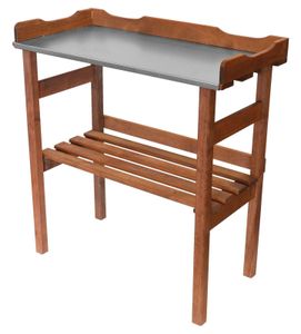 Pflanztisch 80x40x86cm Holz Tisch verzinkte Arbeitsplatte m. Ablagefach