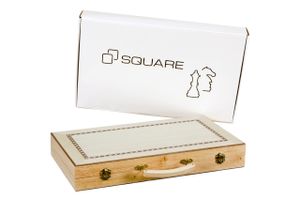 SQUARE - Backgammon aus Holz 447 - Intarsie - Koffer mit einem Griff