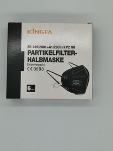 KINGFA partikelfiltrierende Halbmaske 6 Stück, schwarz