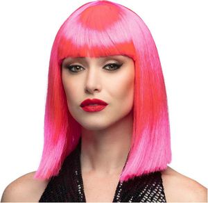 Perücke Dance neonpink schulterlang mit Pony