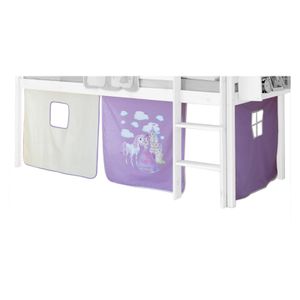 Vorhang Gardine Bettvorhang, PRINZESSIN, lila-weiß