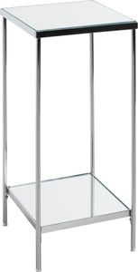 HAKU Möbel Blumenständer Beistelltisch chrom - Metall, Spiegel 5 mm, B/H/T: 28x66x28 cm