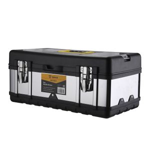 DEKO Werkzeugkoffer - Werkzeugset robuster Koffer aus Kunststoff und Edelstahl Werkzeug - mit Schnappverschlüssen zur Aufbewahrung von Werkzeug Werkzeugkasten