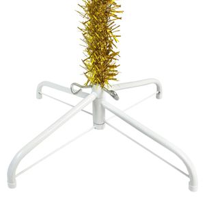 vidaXL Vánoční stromek Slim s LED diodami a koulemi Golden 150 cm